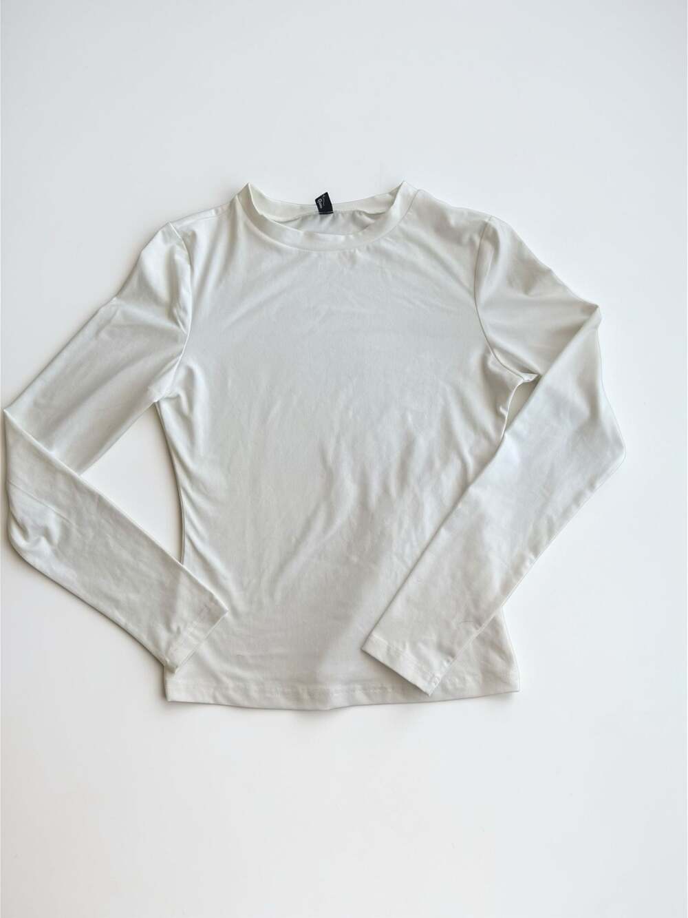 Trendyol White Long Sleeve Crew Neck Slim Fit Top